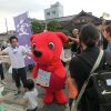 木更津市のお祭り「やっさいもっさい」と「ちばアクアラインマラソン２０１６」応援キャラバン活動の様子